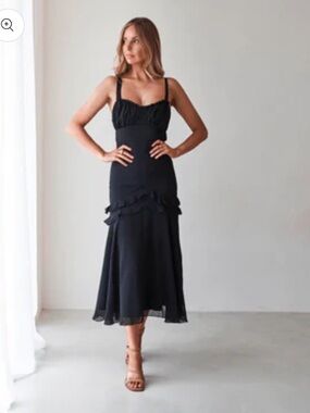 NWT Two Sisters Gemma Lace Midi Sleeveless Dress Ruffled Summer Flowy